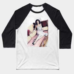 Woman lying on a couch Baseball T-Shirt